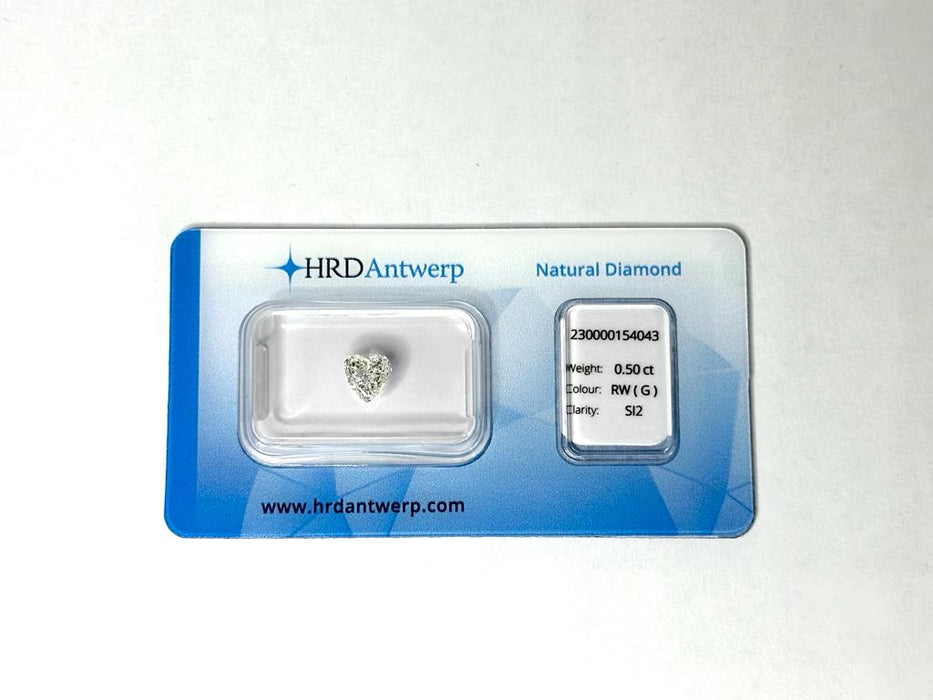 Gemstone Diamant 0,50ct taille cœur certifié HRD 58 Facettes