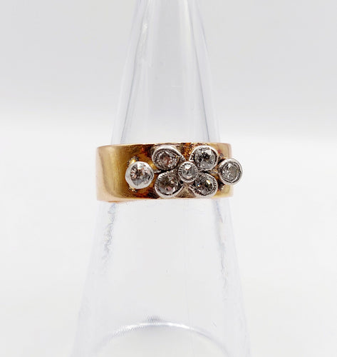 Bague 51.5 Bague jonc victorienne or rose 18k diamants taille ancienne (circa 1897) 58 Facettes A06142