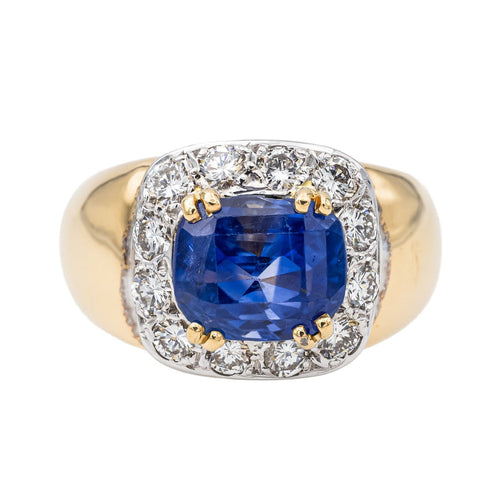 Bague 54 Bague Or jaune, Or blanc Saphir, Diamant 58 Facettes 3393426CN