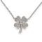 Collier Collier pendentif trèfle en or gris 18k – Diamants 0.80 ct – 37 cm – Vers 2000 58 Facettes