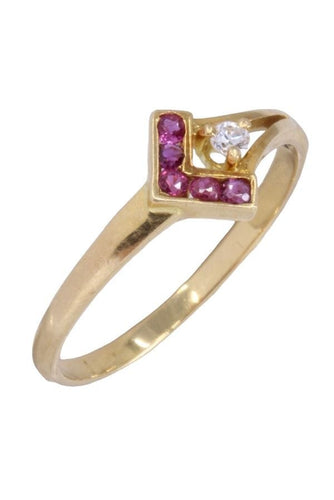 Bague 52 Bague moderne rubis et diamant 58 Facettes 085431