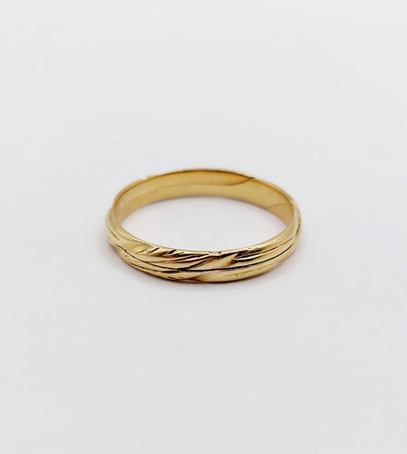 Bague 55 Alliance jumelée victorienne or 18k finement travaillée (circa 1880) 58 Facettes A06332