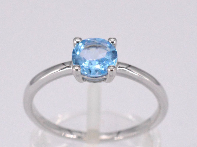 Bague 54 Bague en or blanc avec topaze 58 Facettes 2203