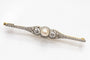 Gold brooch with old-cut diamonds 0.95 ct and a pearl 58 Facettes 10611