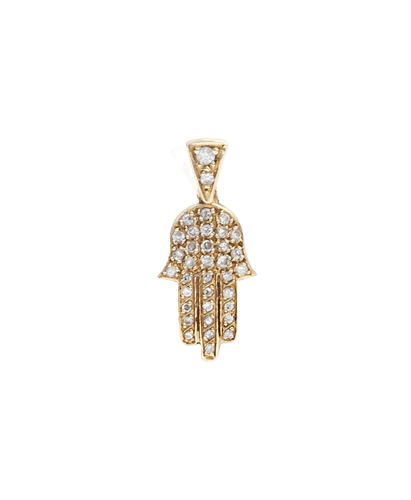 Pendentif Pendentif Main de Fatma Or jaune 18K Diamants 58 Facettes BO220526/MAINDEFATMA