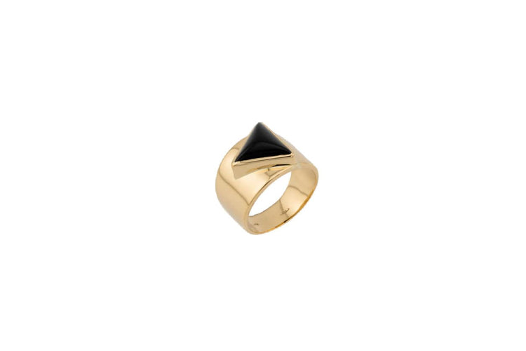 Bague 55 Bague en or jaune avec onyx 58 Facettes anl903