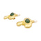 Boucles d'oreilles Boucles d'oreilles en or jaune 22kt martelé, tourmalines vertes et perles. 58 Facettes 34911