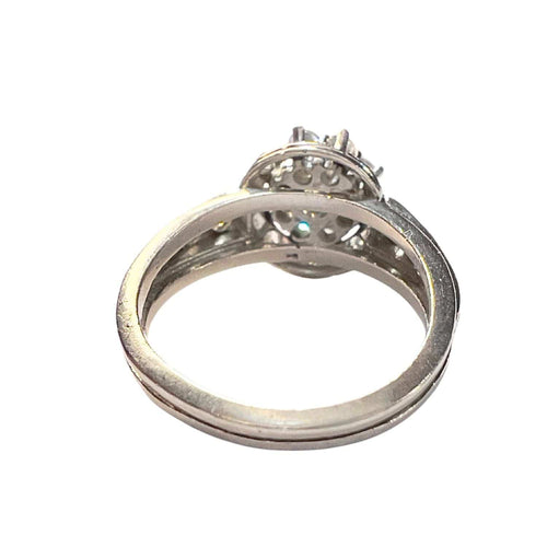 Bague BAGUE EN OR BLANC 18 KT AVEC DIAMANTS, ÉPOQUE 1945 58 Facettes CH54(CH418)