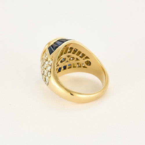 Bague 54 Bague en or jaune, saphirs et diamants 58 Facettes B250464