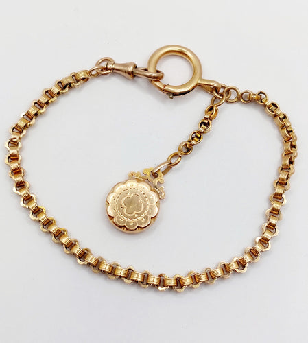 Montre Chaîne giletière de montre antique or rose 18k pendentif ciselé (circa 1900) 58 Facettes A05002