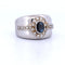 Bague 58 Bague vintage en or blanc avec saphir et diamants 58 Facettes