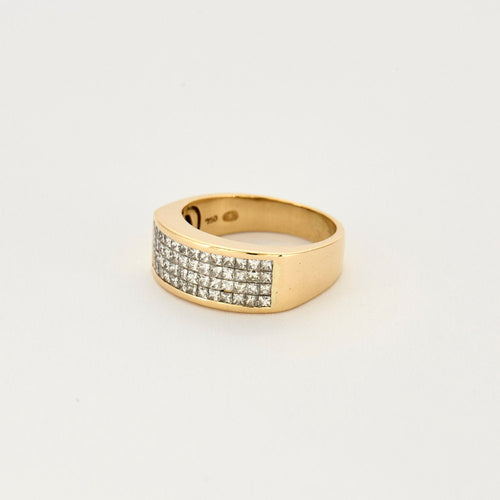 Bague 57 Bague jonc or jaune et diamants 58 Facettes GU252-1