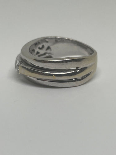 Bague Bague jonc 2 ors sertie d’un diamant de 0,2 carat 58 Facettes