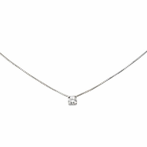 Collier Collier Solitaire Or blanc Diamant 58 Facettes 4520966RV