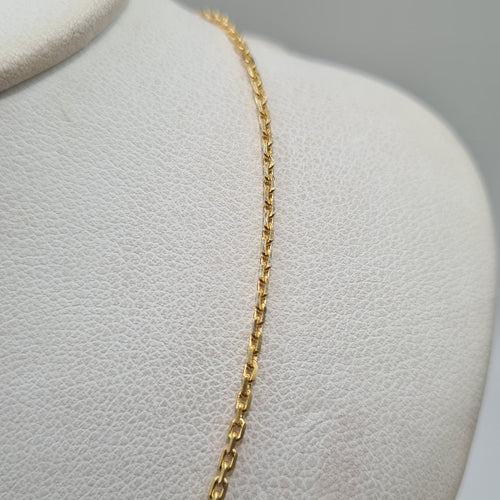 Collier Chaine or jaune 18 carats diamantée 58 Facettes