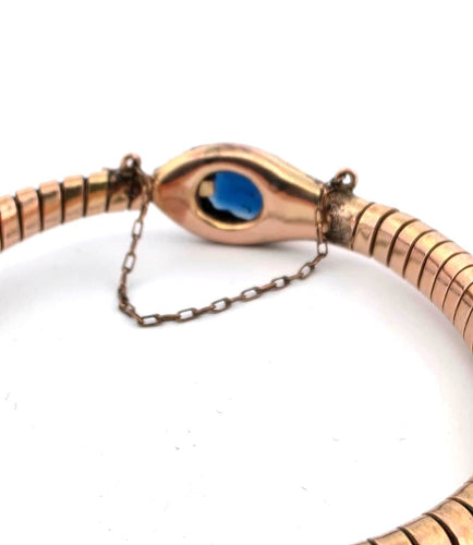 Bracciale vintage anni 60' oro rosa massiccio con zaffiro 58 Facettes