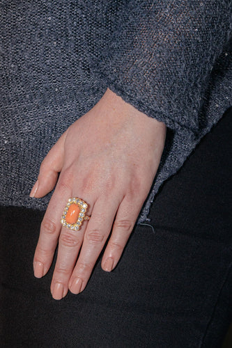 Bague 52 Bague Or jaune Corail, Diamant 58 Facettes 3981318RV