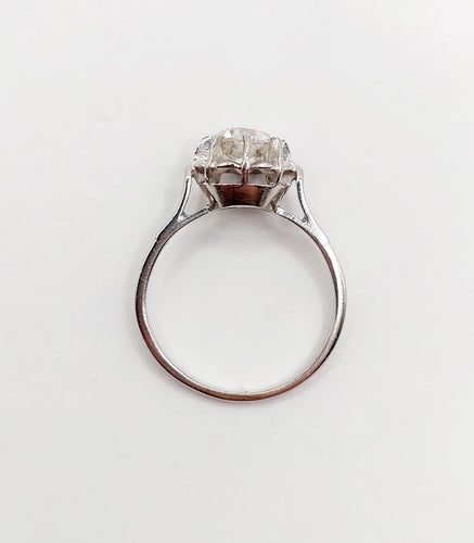 Bague 52.5 Bague solitaire Art déco en platine et diamant taille ancienne 0,80 carat 58 Facettes A06282