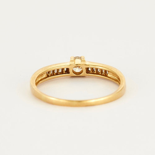 Bague 59 Bague or jaune ornée de diamants 58 Facettes 220-2