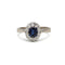 Bague 51 Bague entourage or 750 diamants et saphir 0.93 carats 58 Facettes 1301