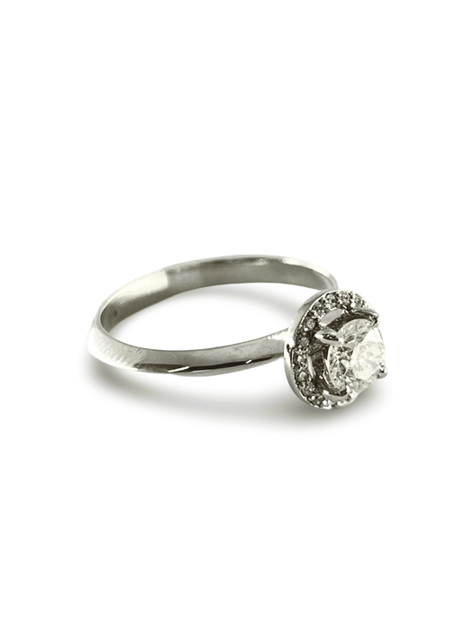 Bague Solitaire bague or blanc et diamants 0,59 ct 58 Facettes