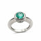 "Luz de Esmeralda"  Çağdaş Yüzük Beyaz Altın, Elmaslar ve Zümrüt 