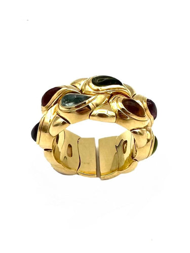 Bague 55 CHOPARD. Collection "Casmir", bague or et pierres de couleur 58 Facettes