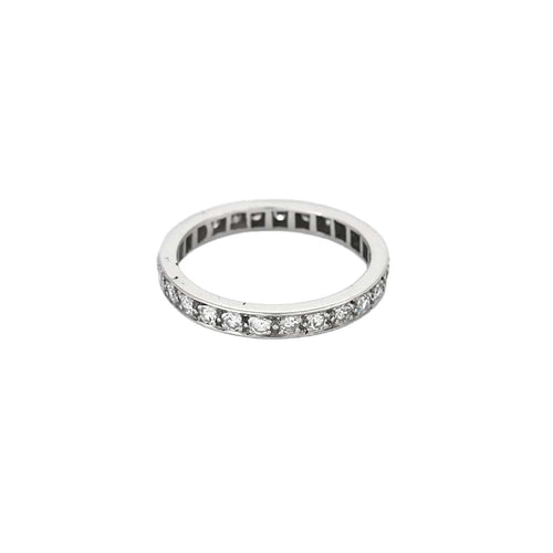 Bague 60 Alliance américaine en or gris et diamants 58 Facettes ENG10598