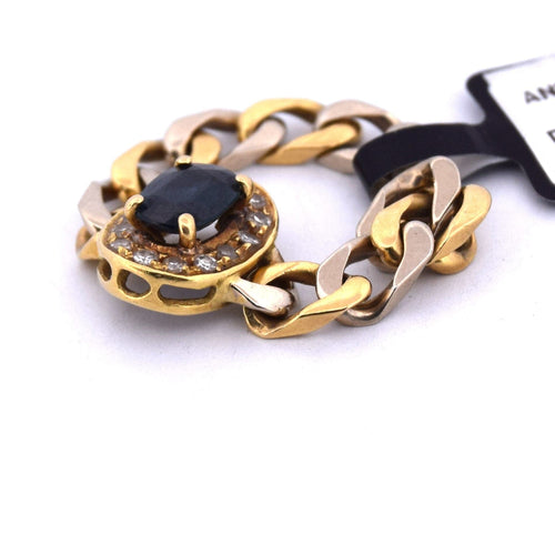 Bague 58 Années 1960 - BAGUE EN OR 18 KT - SAPHIR ET DIAMANTS 58 Facettes