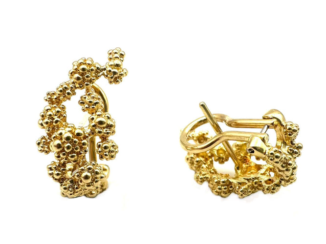 Boucles d'oreilles GILBERT ALBERT. Boucles d'oreilles or jaune 18K 58 Facettes
