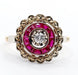 Bague 48 Bague cible Art Déco or rose, diamant, rubis calibrés (circa 1920) 58 Facettes A04432