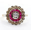 Bague 48 Bague cible Art Déco or rose, diamant, rubis calibrés (circa 1920) 58 Facettes A04432