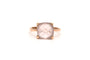Bague 53 Bague contemporaine en or rose 18 carats sertie d'un quartz 58 Facettes 22081