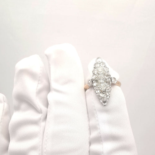 Bague 55 Bague vintage Or rose platine & Diamants 58 Facettes