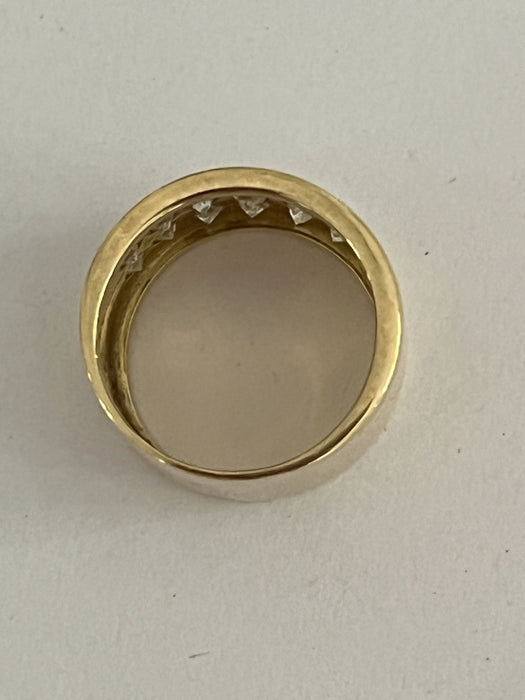 Yellow gold diamond band ring