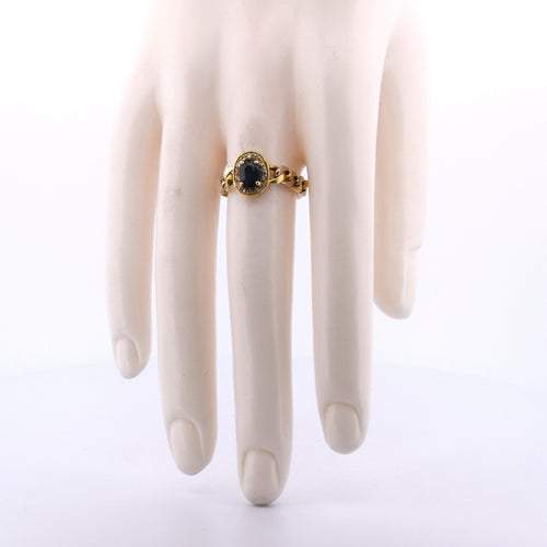 Bague 58 Années 1960 - BAGUE EN OR 18 KT - SAPHIR ET DIAMANTS 58 Facettes