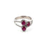 Bague 60 Bague trilogie Daisy en or blanc massif 18 carats avec rubis et diamants 58 Facettes