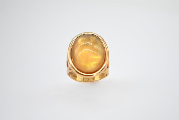 Bague 54 Bague en or jaune avec citrine double face et quartz fumé 58 Facettes 328126/K0U8JH3