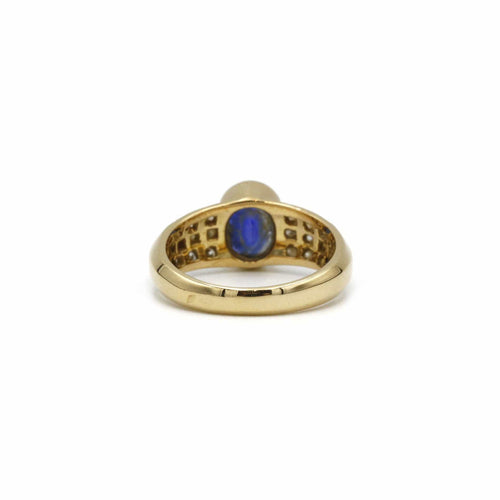 Bague 53 Bague or jaune diamants saphir 58 Facettes 240060R