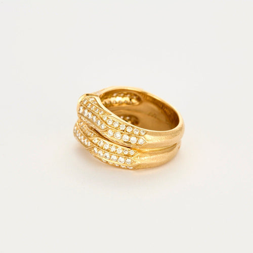 Bague CARTIER - "bambou" bague or jaune et diamants 58 Facettes