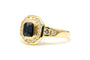 Bague 56 Bague contemporaine en or jaune 18 carats sertie d'un saphir et de diamants "taille" brillant (+-0.294ct) 58 Facettes B732