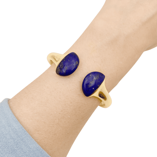Bracelet Bracelet jonc, or jaune et lapis-lazuli. 58 Facettes 34603