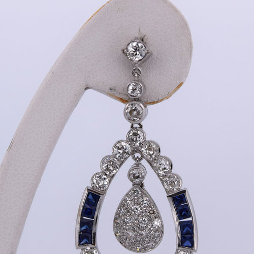 Boucles d'oreilles Boucles d'oreilles Art Déco en saphir et diamant 58 Facettes