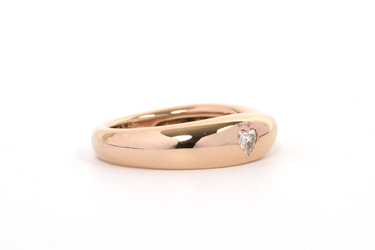 Bague 51 Bague contemporaine en or jaune 18 carats sertie d'un diamant 58 Facettes 21851