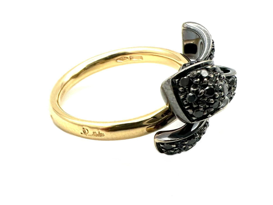 Bague 53 POMELLATO. Collection  "Forever", bague 2 ors 18K et diamants noirs 58 Facettes