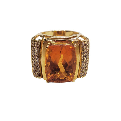 Bague Bague en citrine et diamant 58 Facettes T526