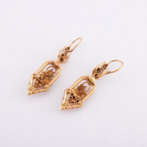 Boucles d'oreilles Paire de pendants d'oreilles, fin XIXème 58 Facettes