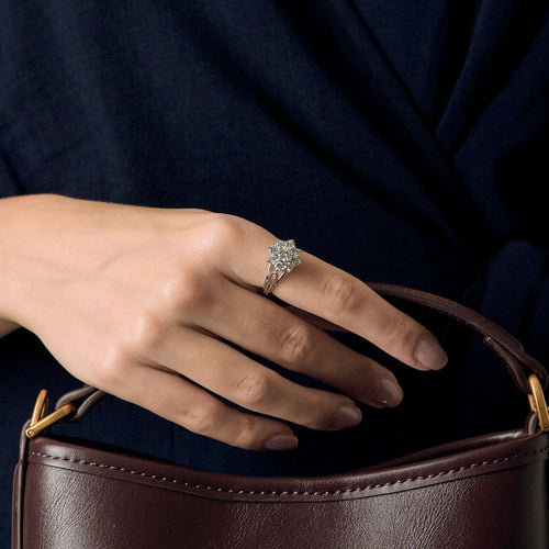 Bague 48 Bague en platine et diamants 58 Facettes LJ 25- 353