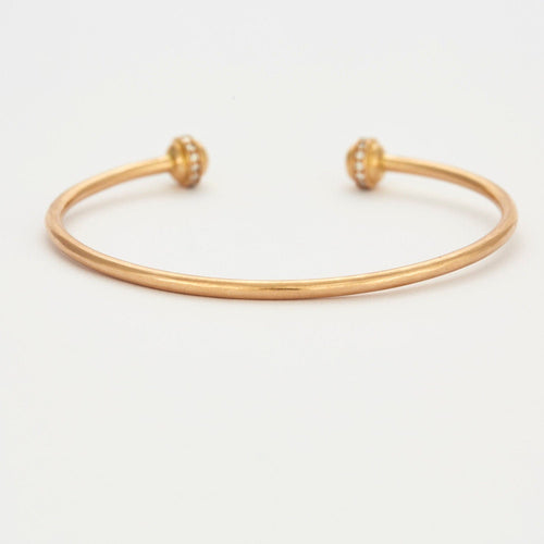 Bracelet Bracelet jonc ouvert or rose diamants 58 Facettes