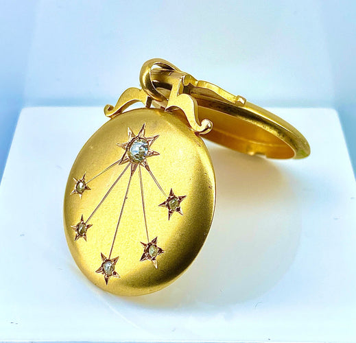 Pendentif Pendentif ouvrant porte photo or jaune et 6 diamants 58 Facettes AB468